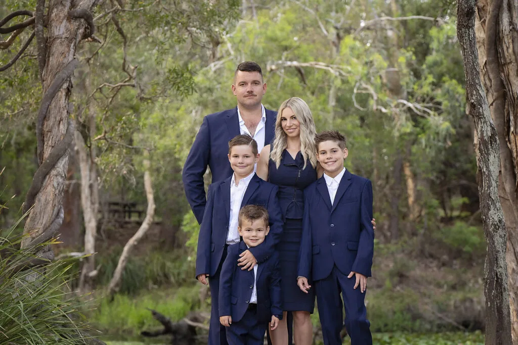 The Dodds family photographed outdoors